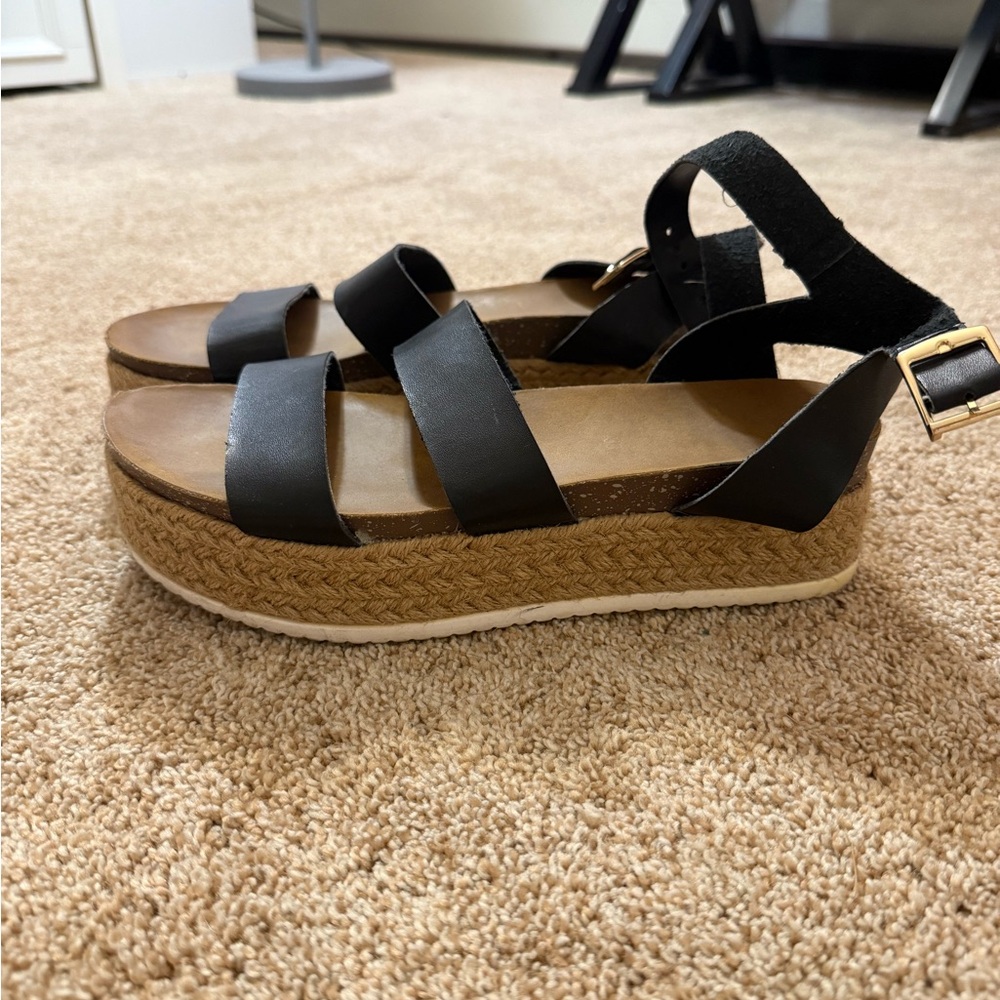 Elegant Black Platform Sandals
